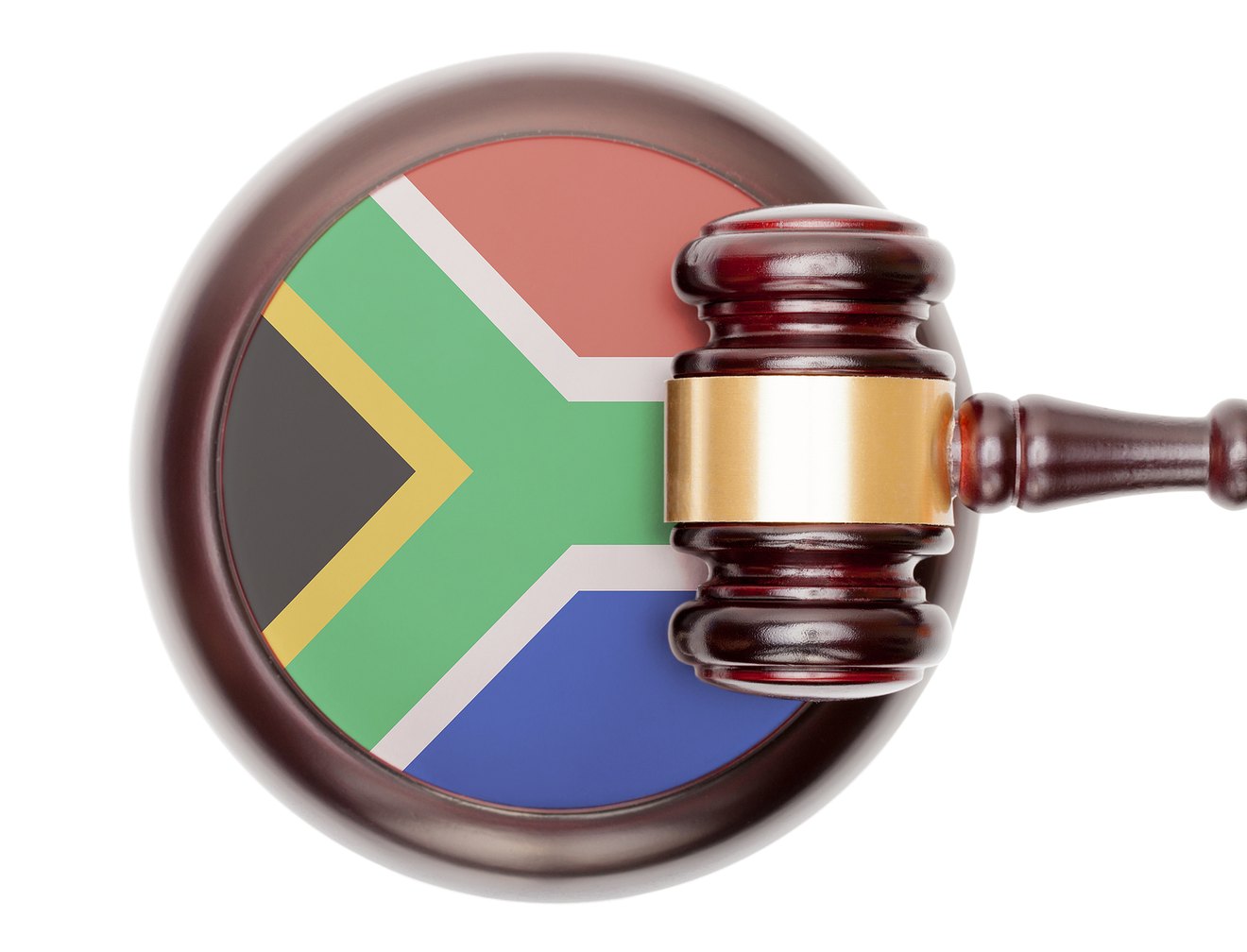 South Africa Flag Gavel Top View